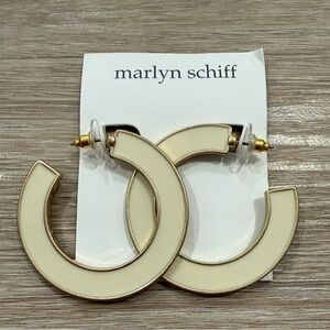 Marlyn Schiff Cream Hoop Earrings